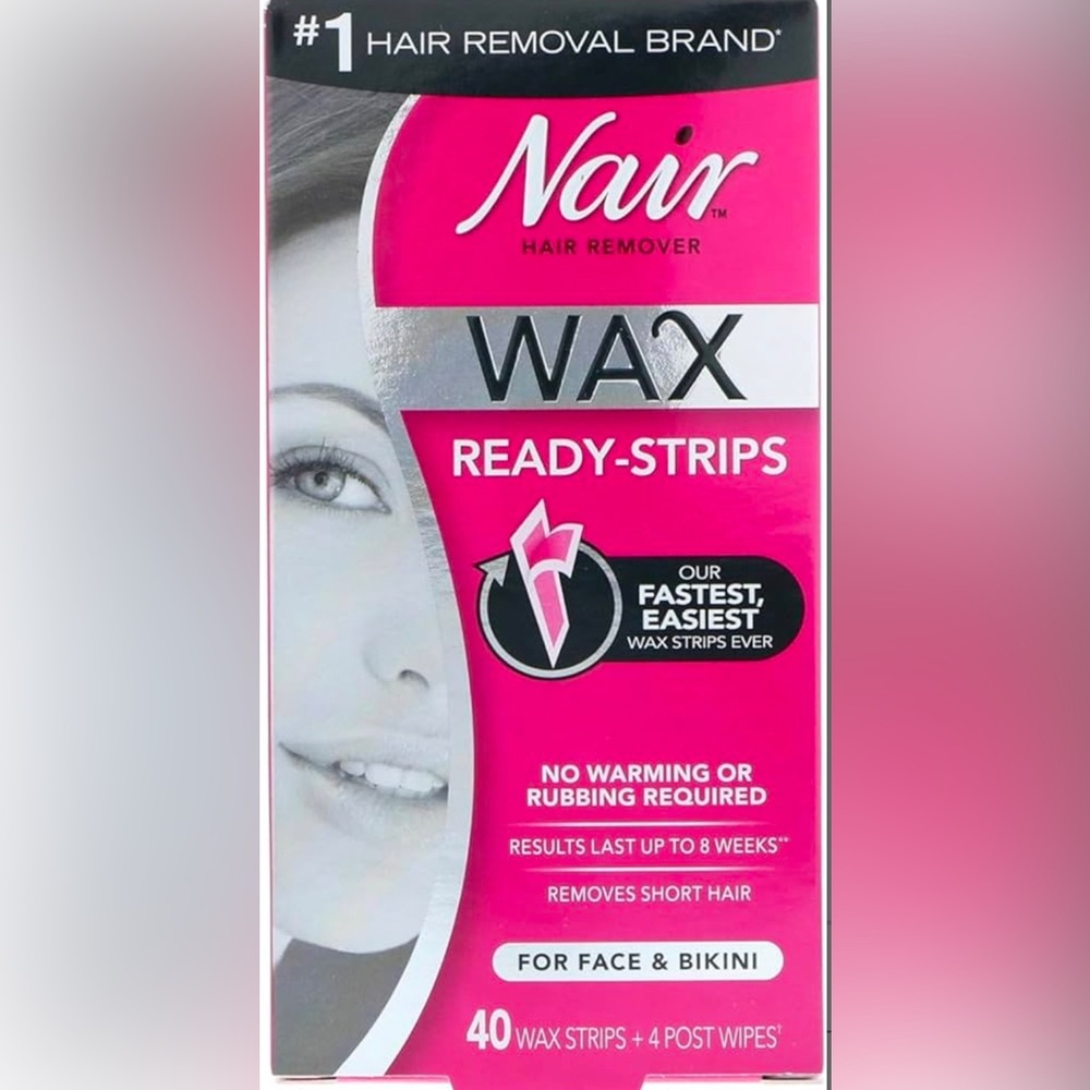 Nair Hair Remover Wax Ready- Strips 40 Count Face/Bikini by Nair